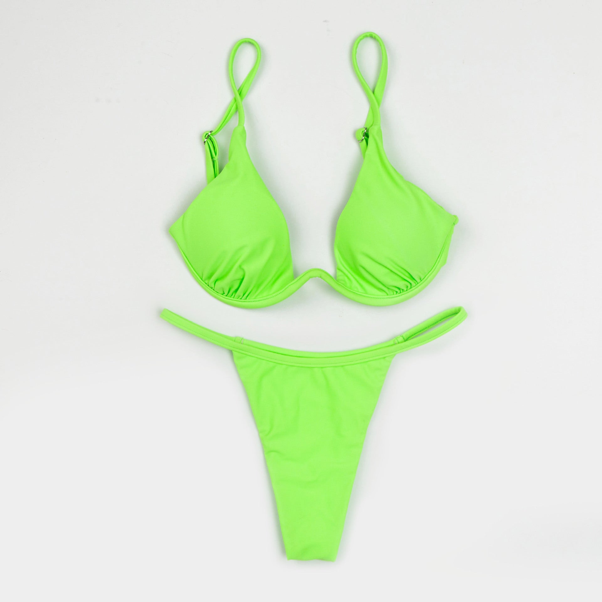Sexy Push Up Underwired V-bar Bikini Women Swimsuit Female Swimwear Two-pieces Bikini set Micro Thong Bathing Suit Swim Lady