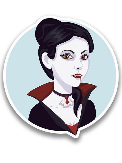 Beautiful Vampiress Girl. Sticker -Image by Shutterstock