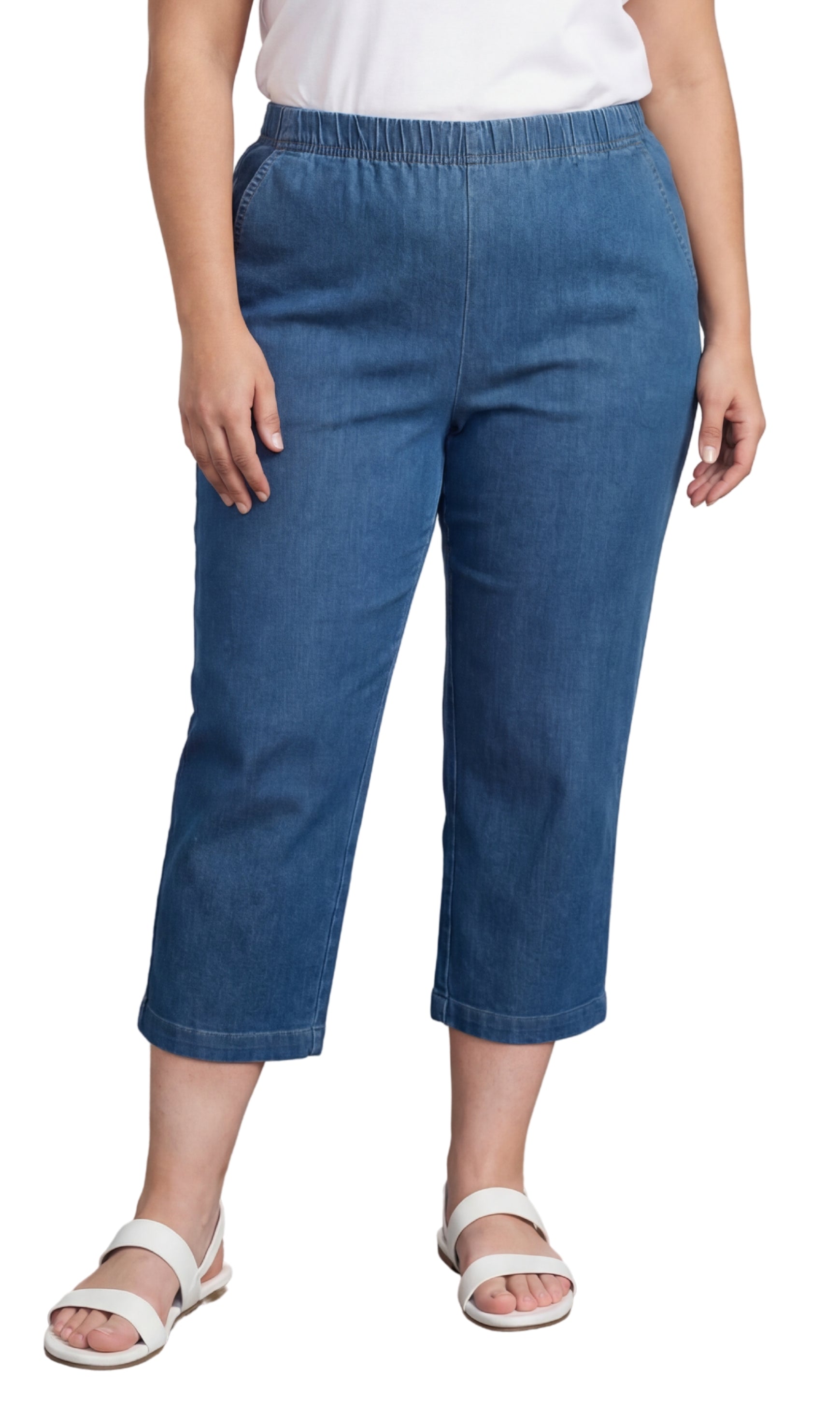 Women's Lightweight Stretch Denim Capri Pants – Comfortable Everyday Fit