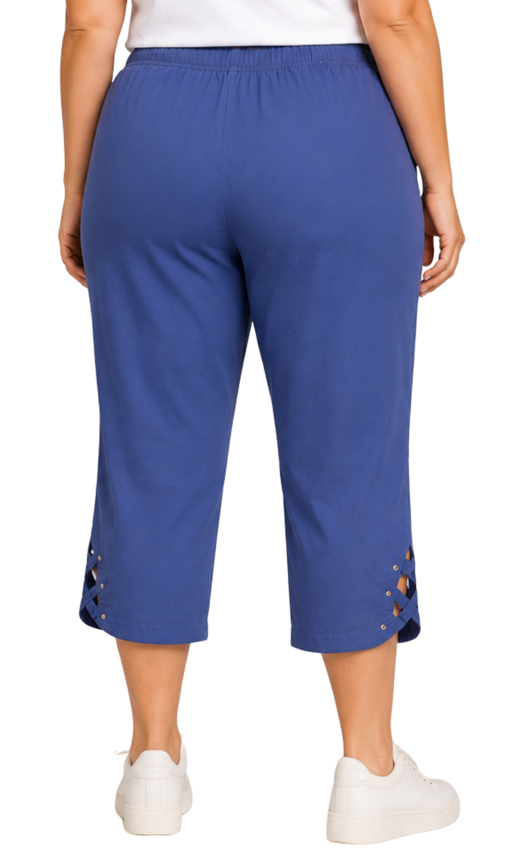 Women's Lightweight Capri Pants with Studded Hem Detail