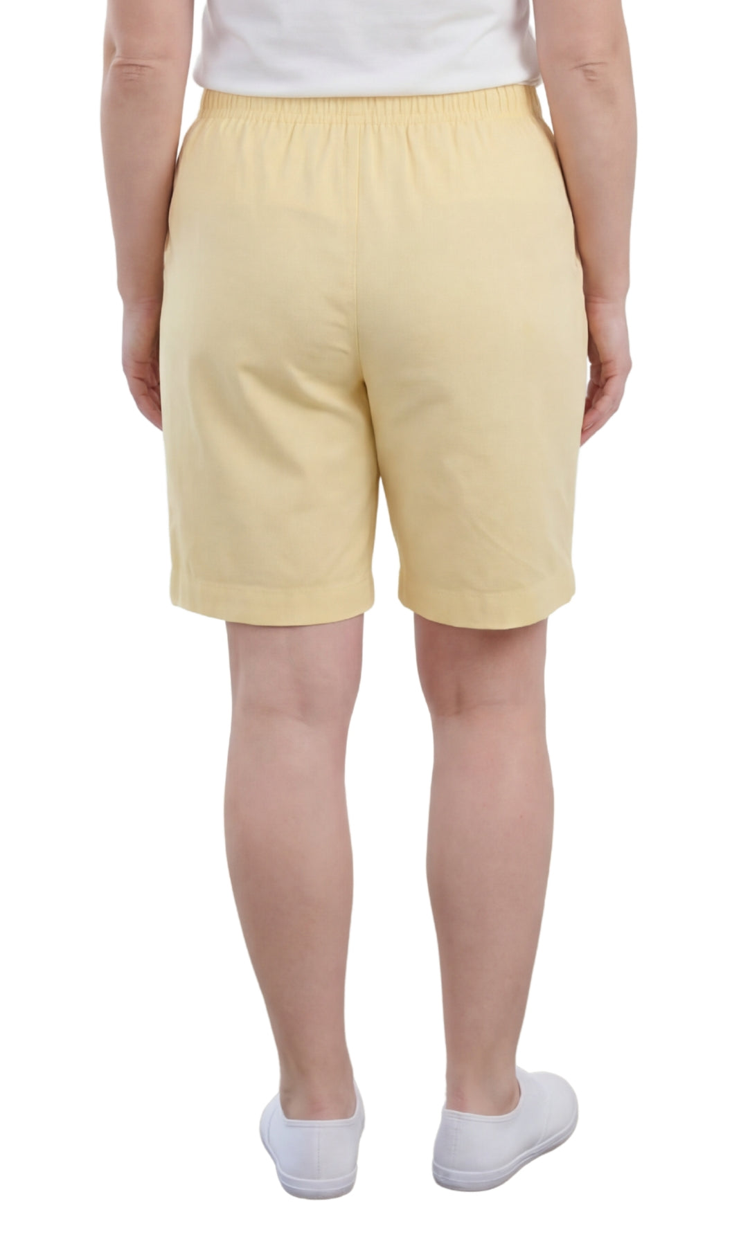 Women's Pull On Denim & Twill Shorts with stretch waist - No zipper or buttons