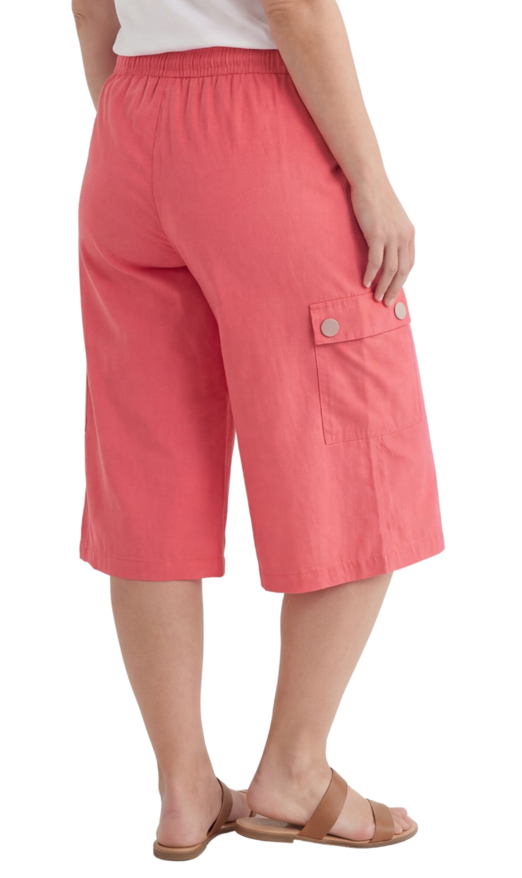 Women's 100% Calcutta Cotton Split Skirt Culottes with Cargo Pockets