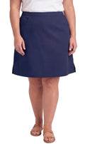 Women's Pull on Skort in Twill with Elastic Waist and Front Pockets