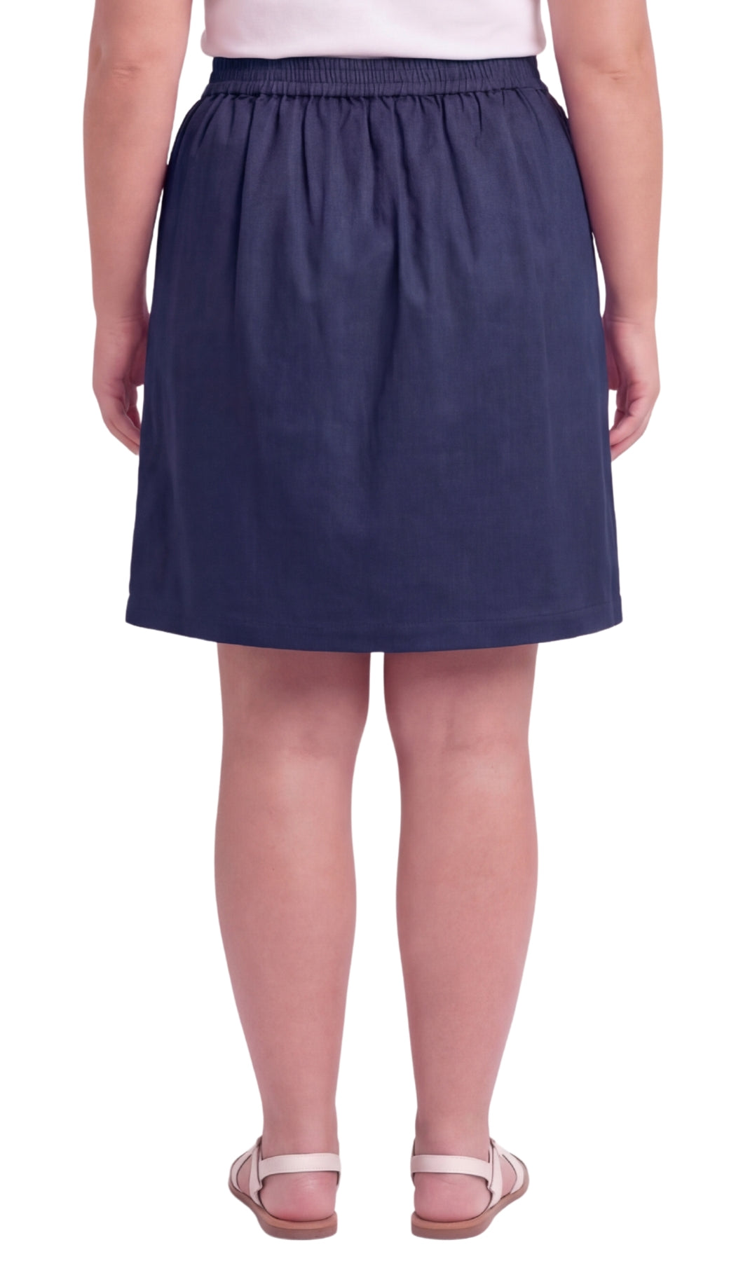 Women's Pull on Skort in Twill with Elastic Waist and Front Pockets