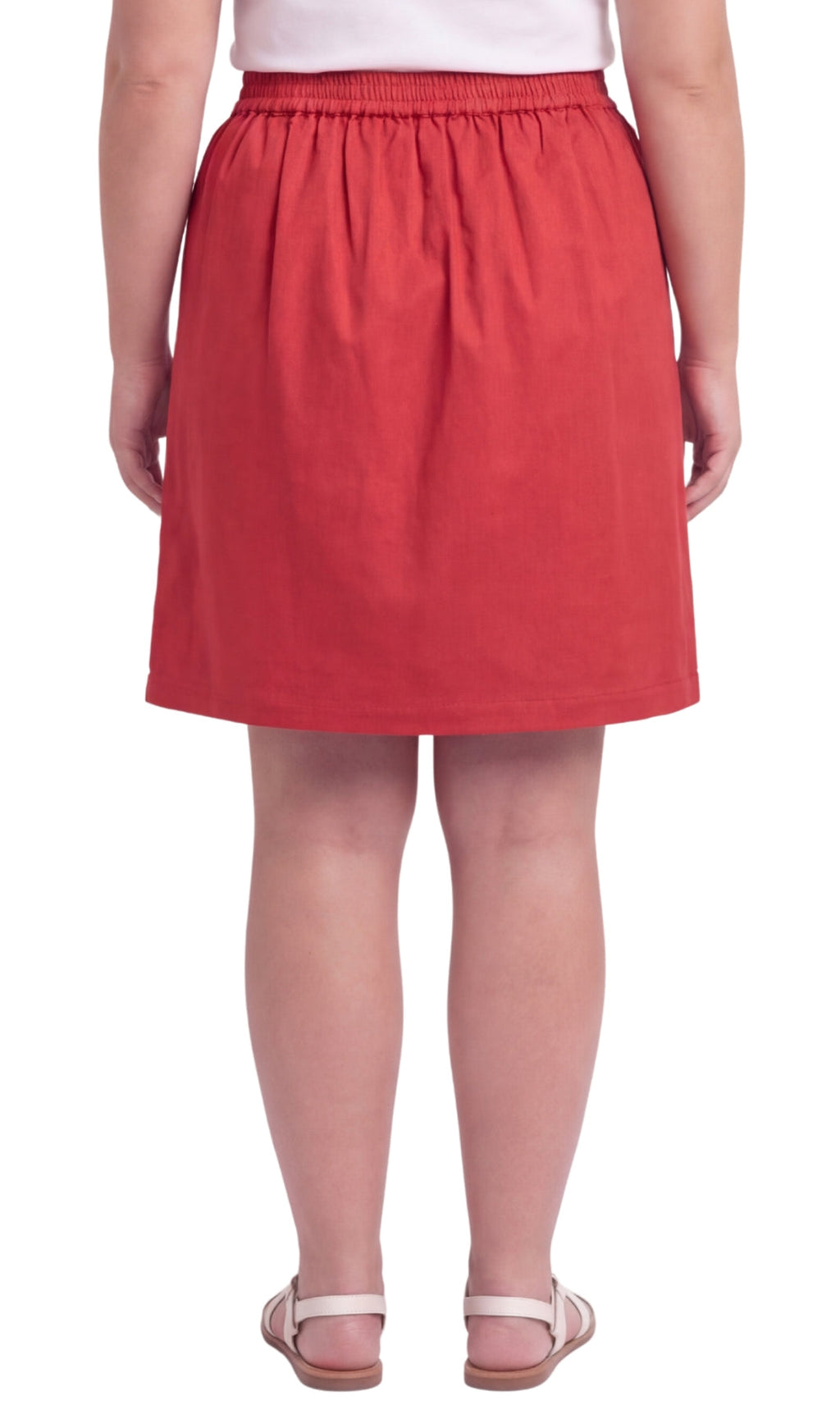 Women's Pull on Skort in Twill with Elastic Waist and Front Pockets