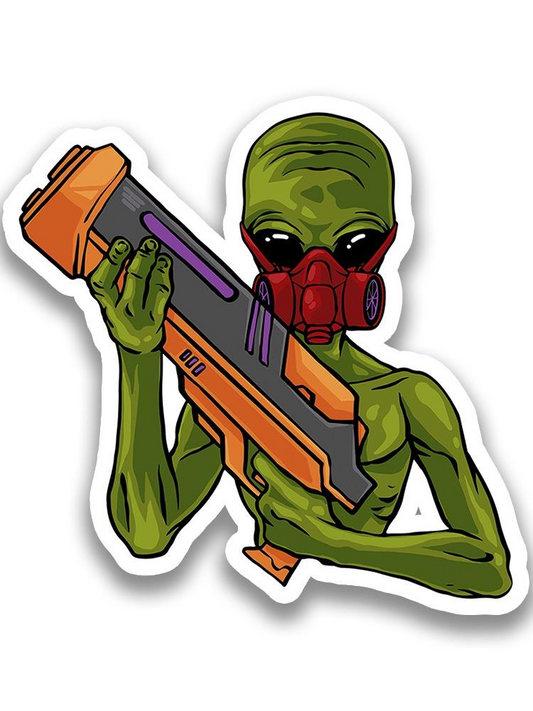 Alien W Toy Gun Sticker -Image by Shutterstock