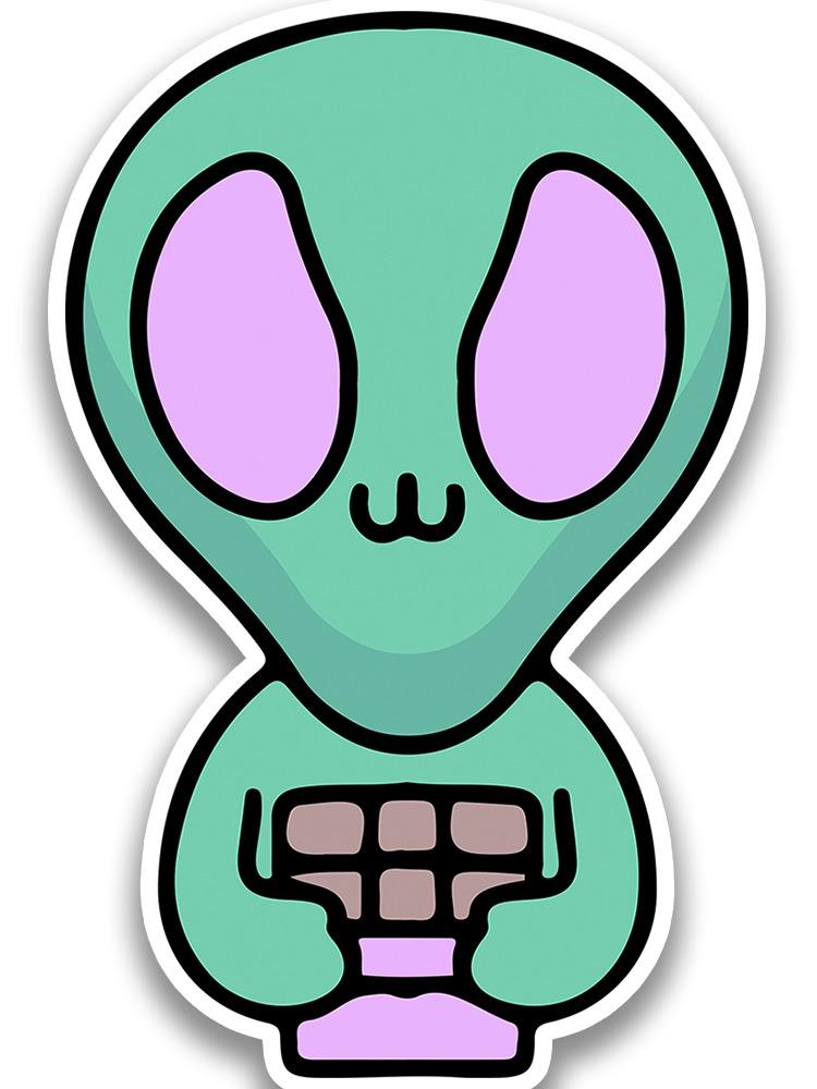 Alien W Chocolate Bar Sticker -Image by Shutterstock