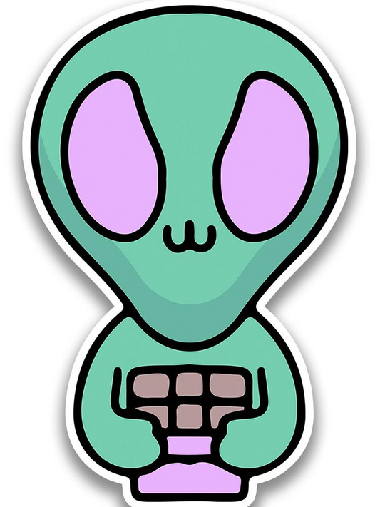 Alien W Chocolate Bar Sticker -Image by Shutterstock