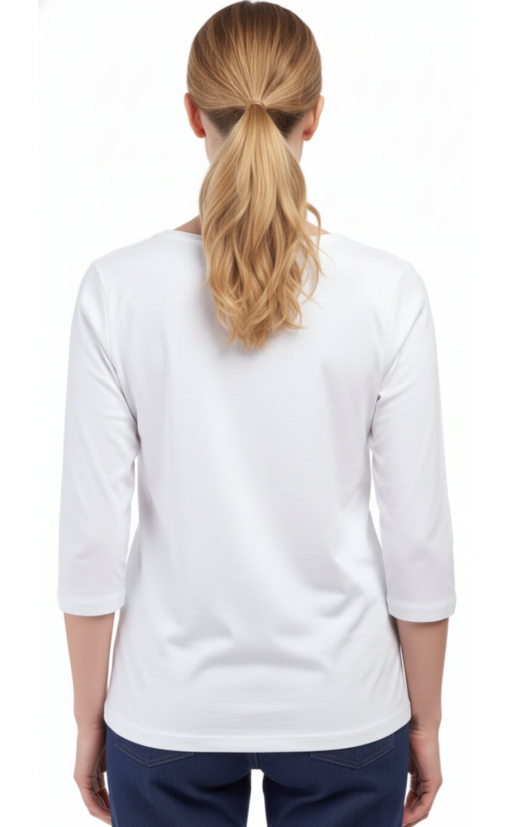 Women's 3/4 Sleeve Crew Neck Top – Comfortable Jer