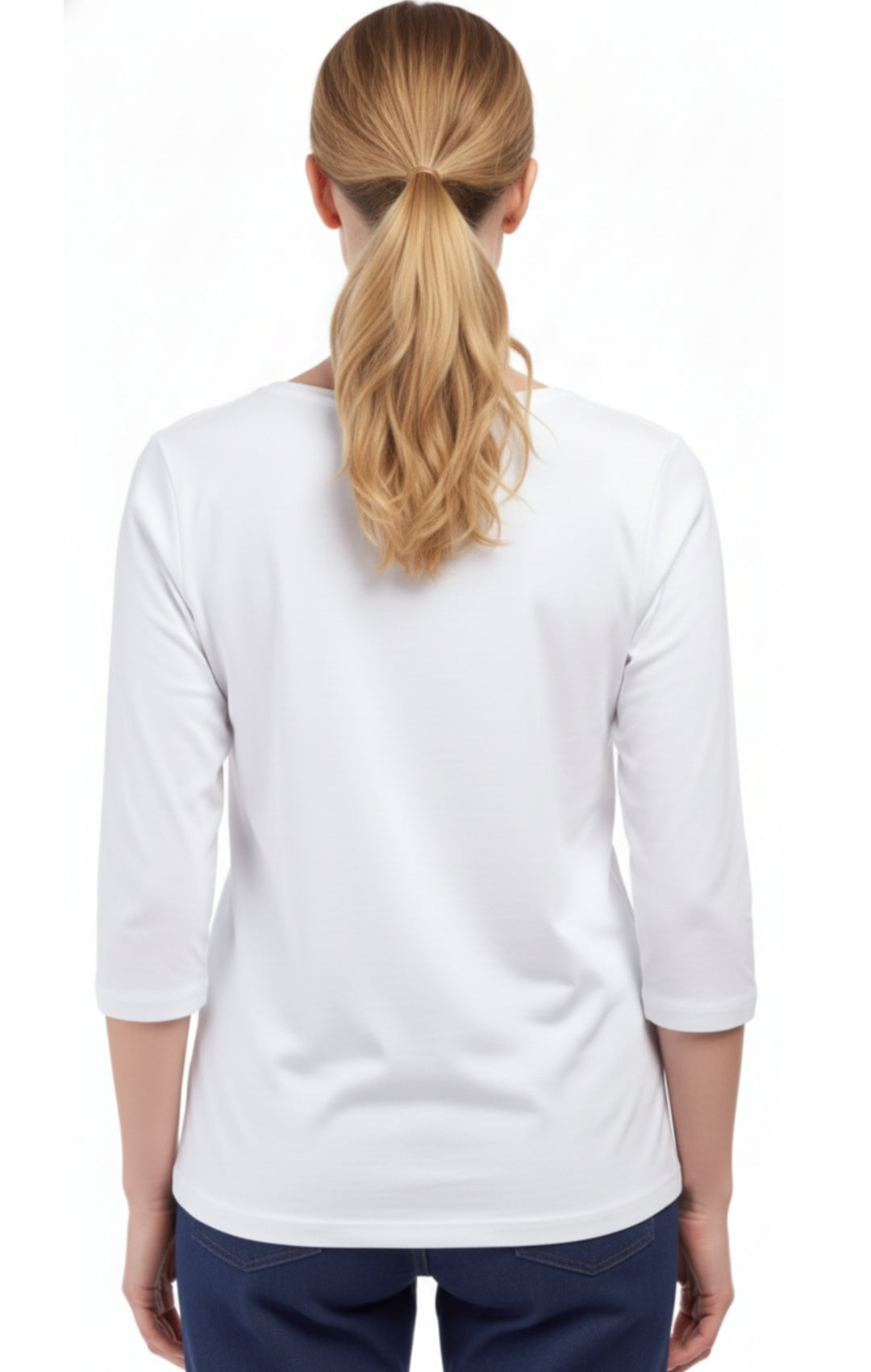 Women's 3/4 Sleeve Crew Neck Top – Comfortable Jer