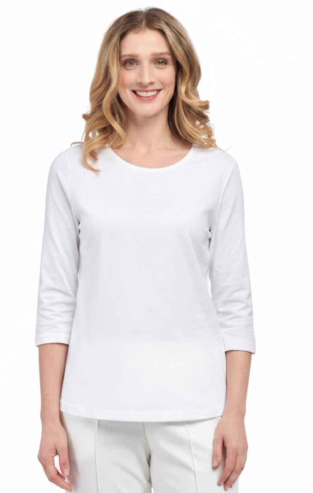 Women's 3/4 Sleeve Crew Neck Top – Comfortable Jer