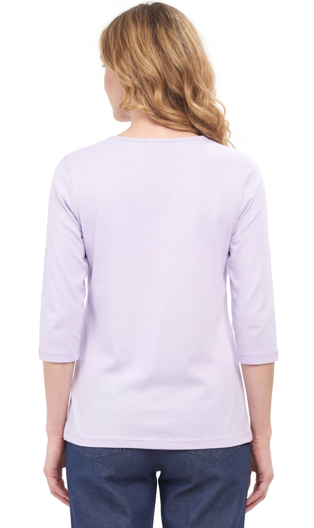 Women's 3/4 Sleeve Crew Neck Top – Comfortable Jer