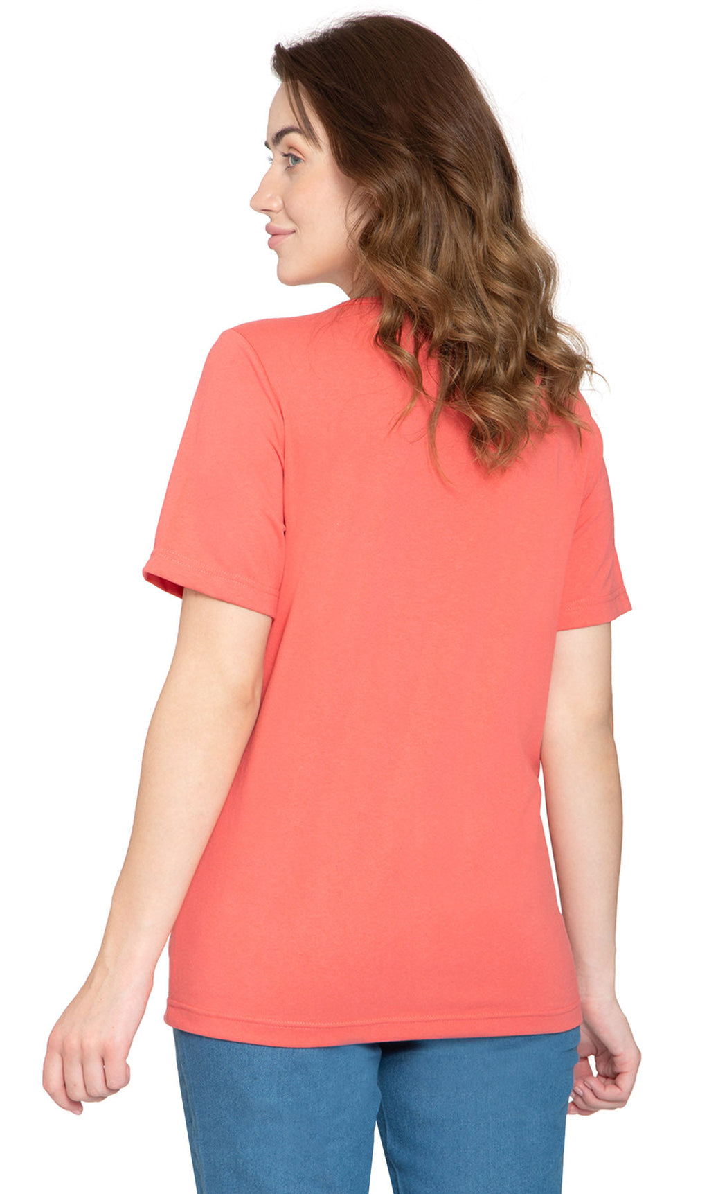Women's Relaxed Fit Short-Sleeve Crew neck knit Tee Shirt