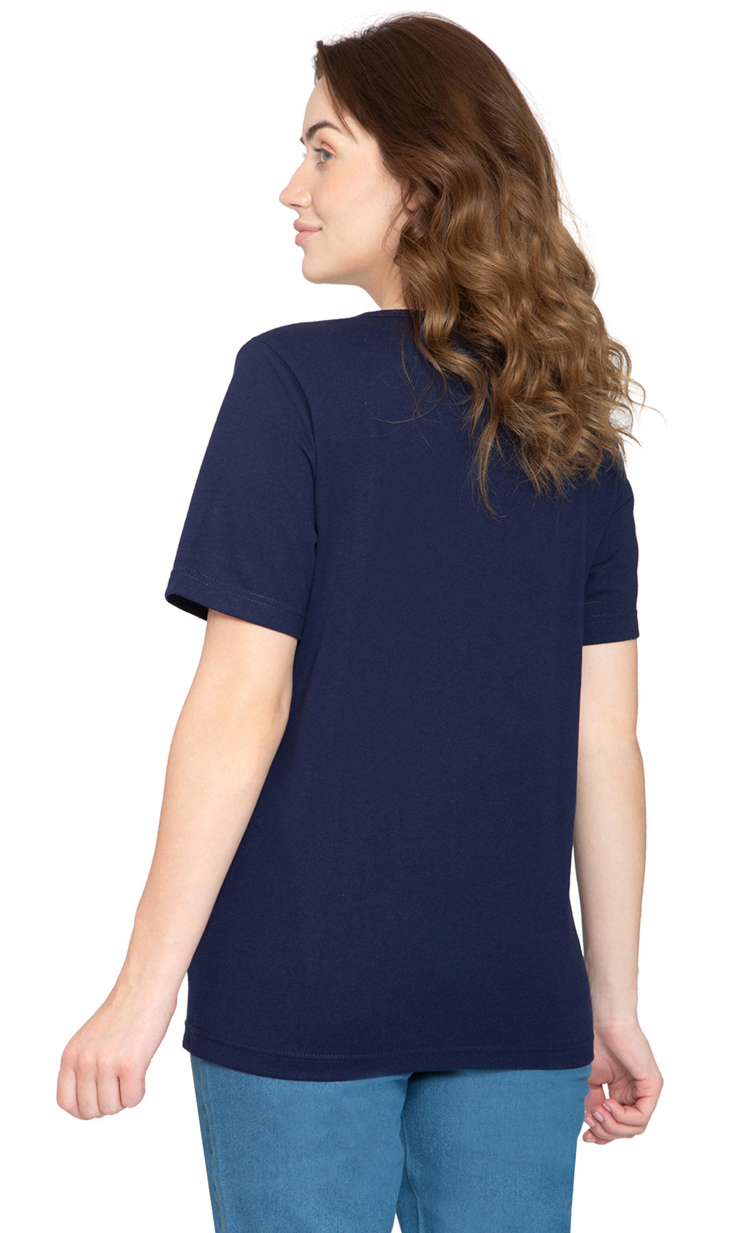 Women's Relaxed Fit Short-Sleeve Crew neck knit Tee Shirt