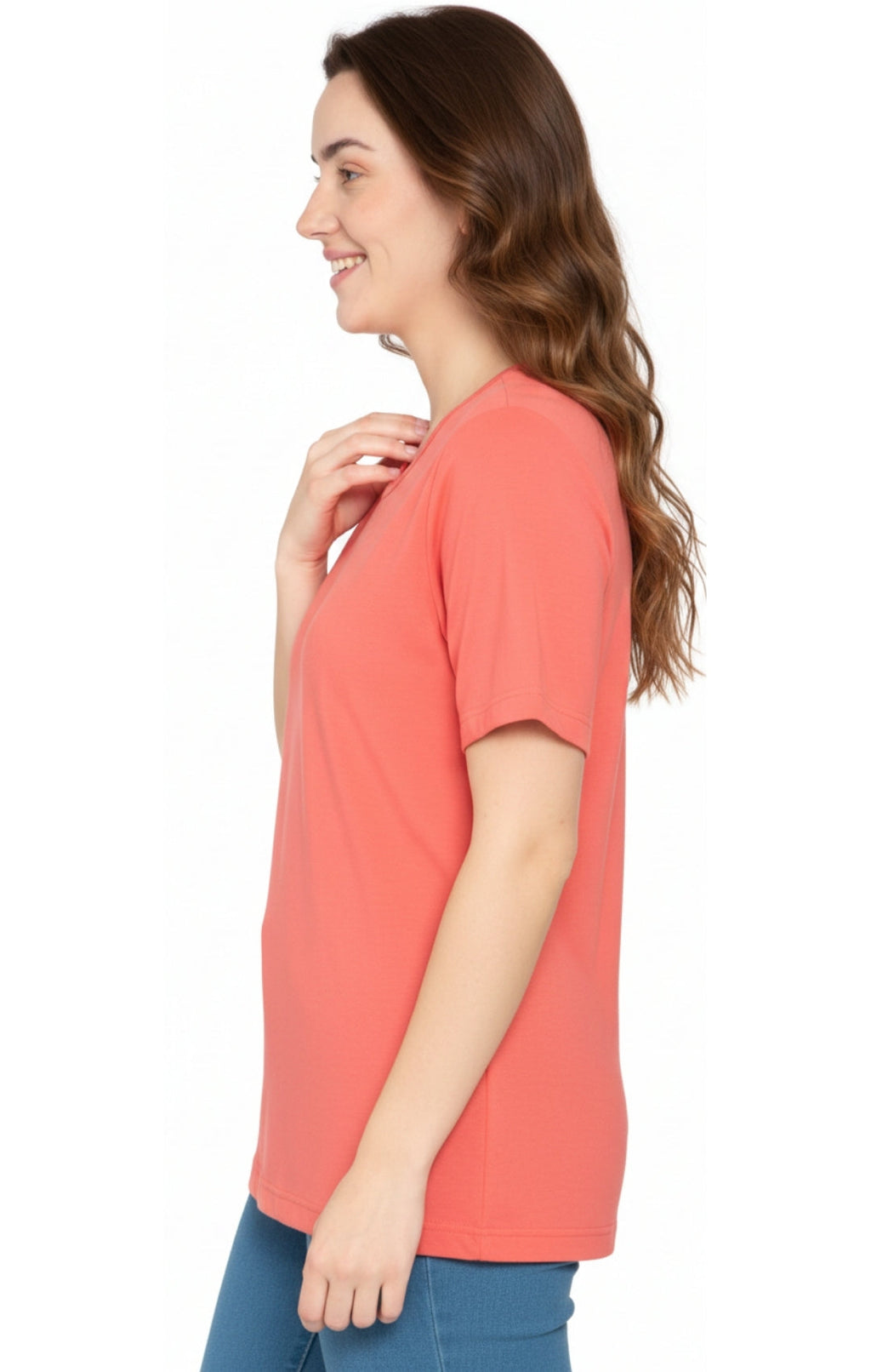 Women's Relaxed Fit Short-Sleeve Crew neck knit Tee Shirt