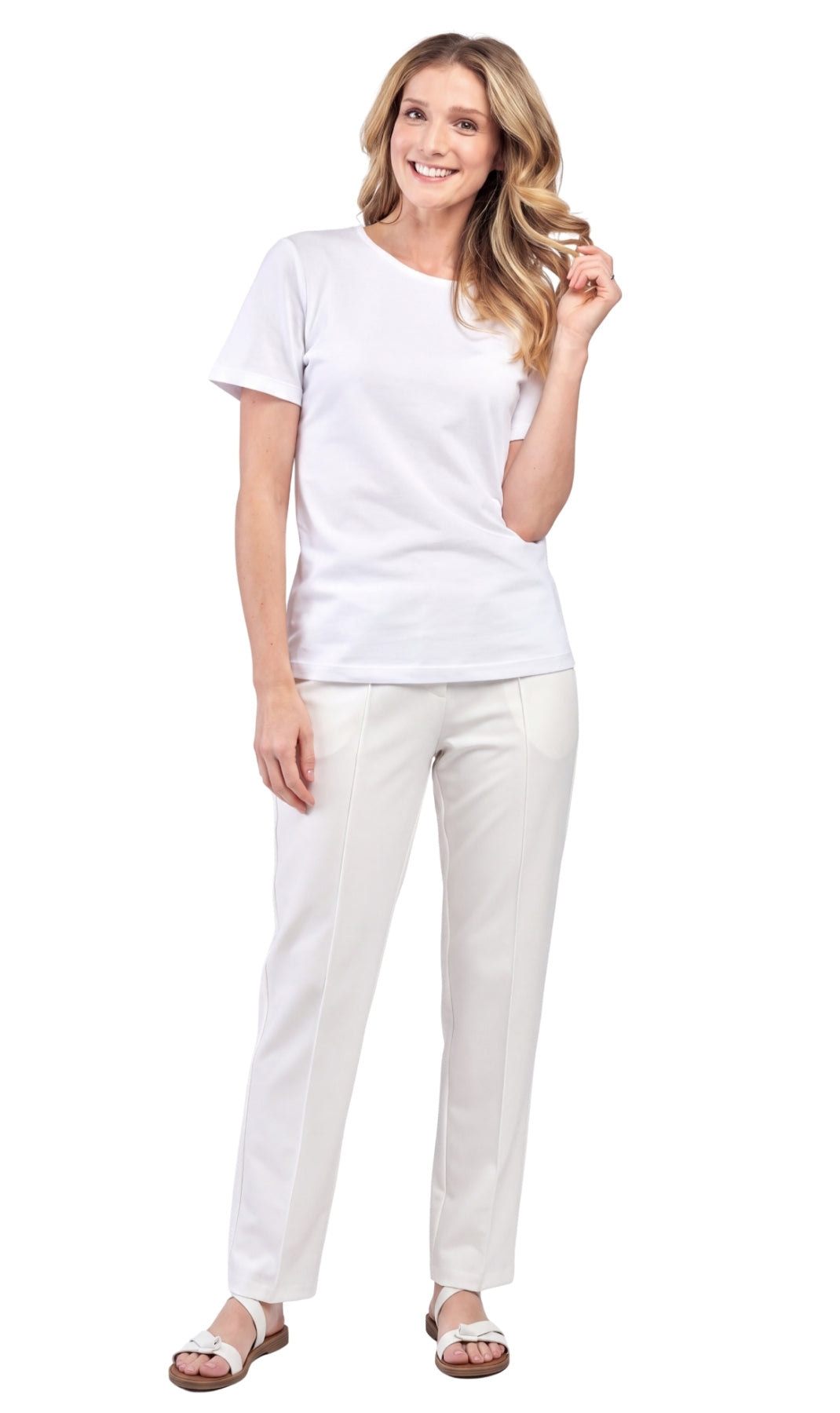 Women's Relaxed Fit Short-Sleeve Crew neck knit Tee Shirt