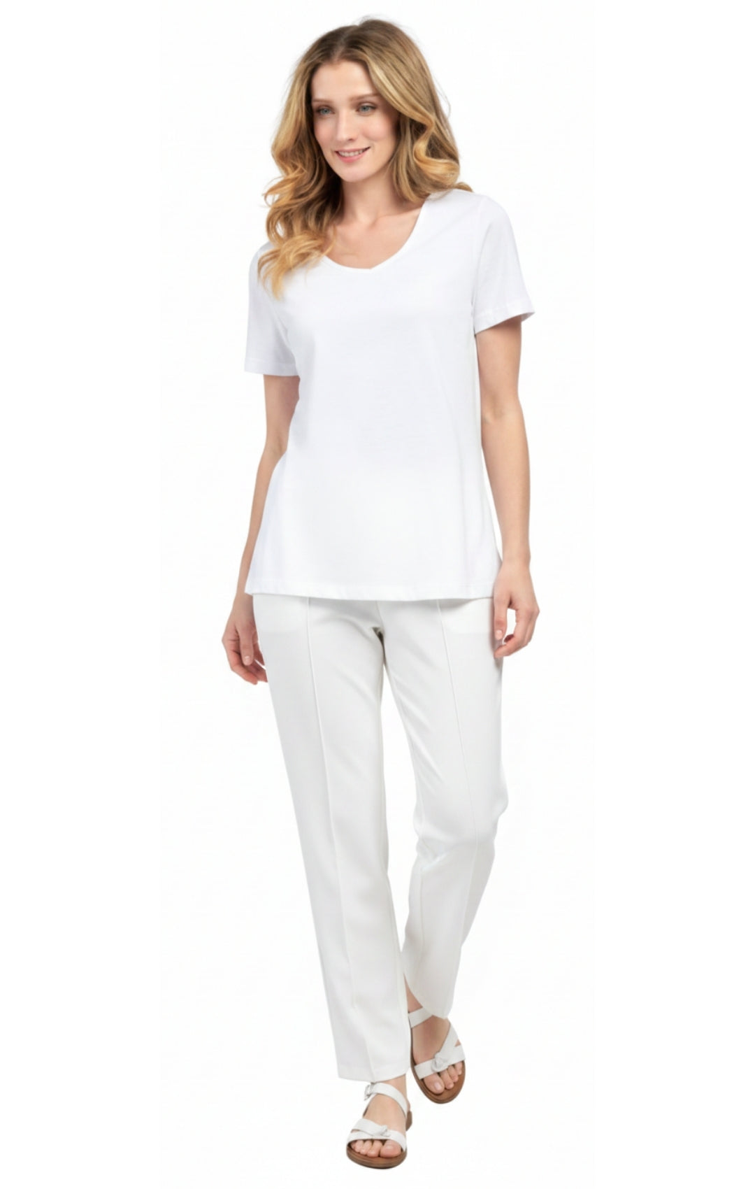 Women's Perfect Short-Sleeve V-Neck Tee Shirt - Cotton blend and Wrinkle Resistant