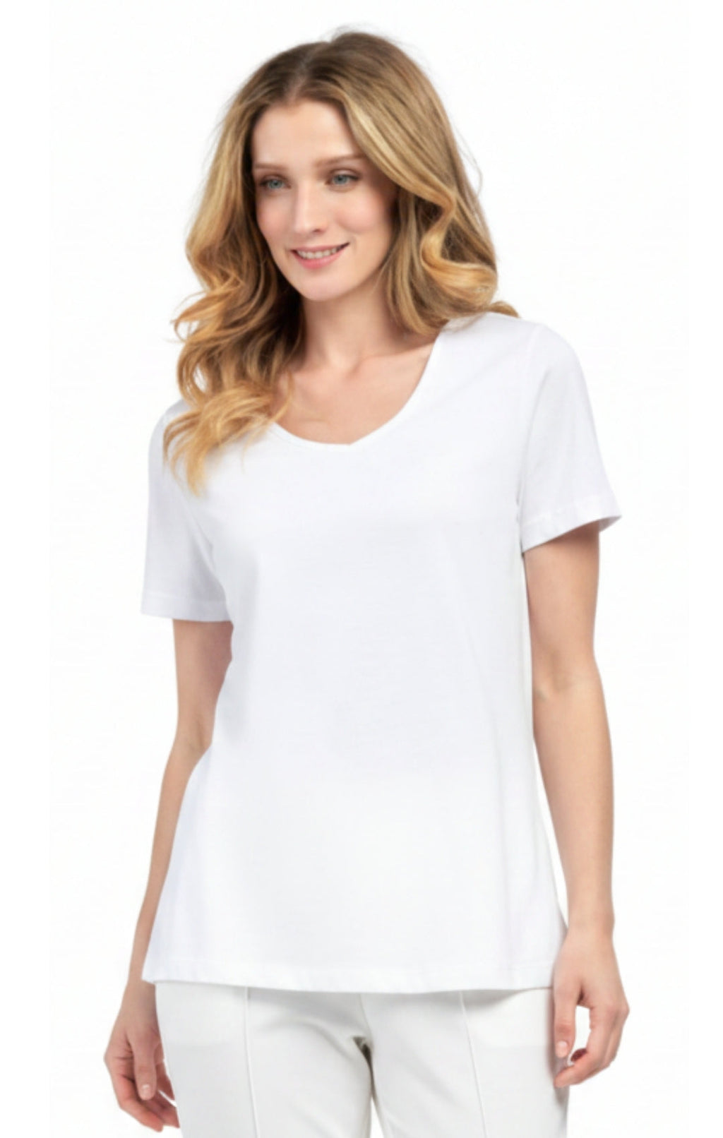 Women's Perfect Short-Sleeve V-Neck Tee Shirt - Cotton blend and Wrinkle Resistant