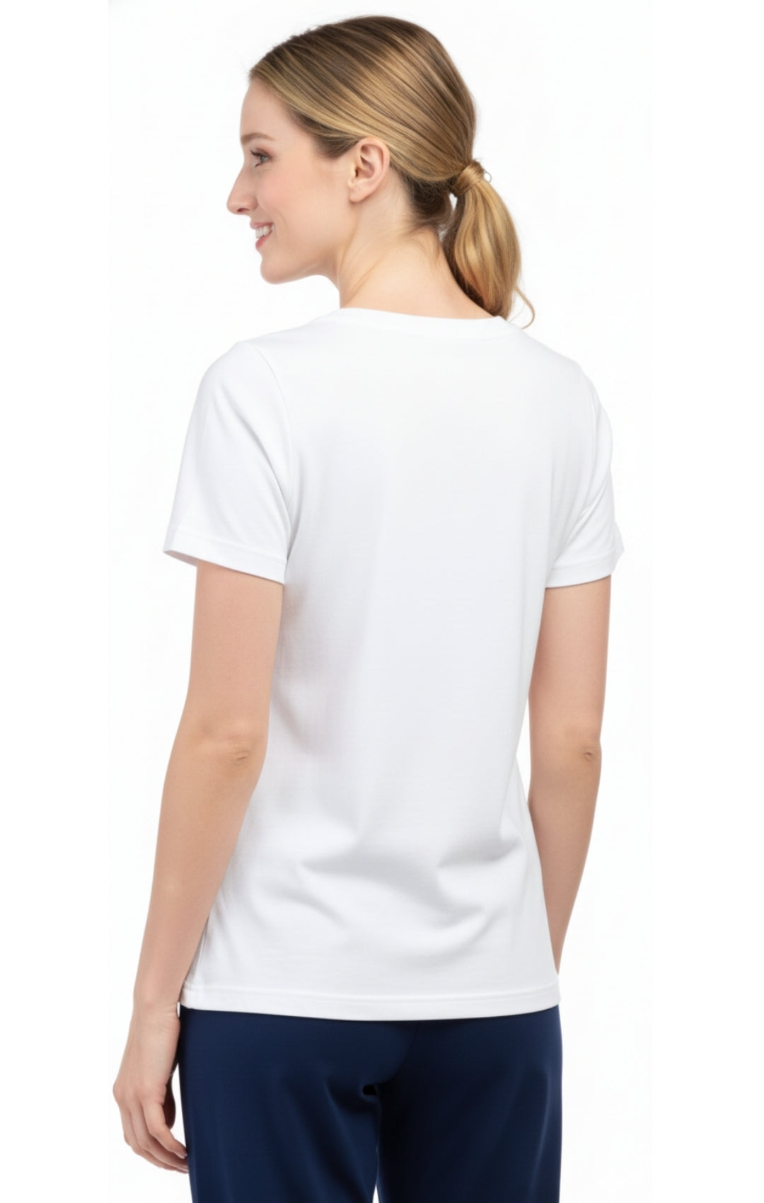 Women's Perfect Short-Sleeve V-Neck Tee Shirt - Cotton blend and Wrinkle Resistant