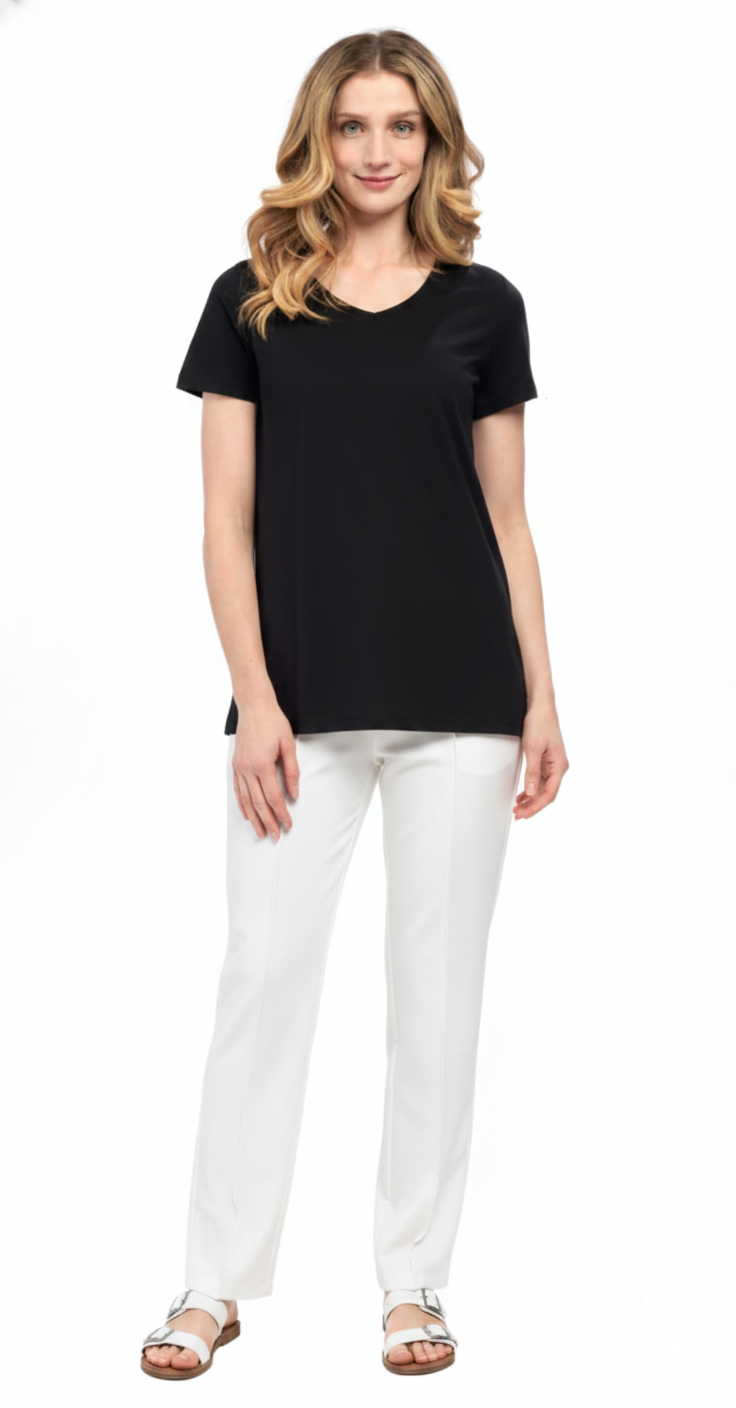 Women's Relaxed Fit Short-Sleeve Crew neck knit Tee Shirt