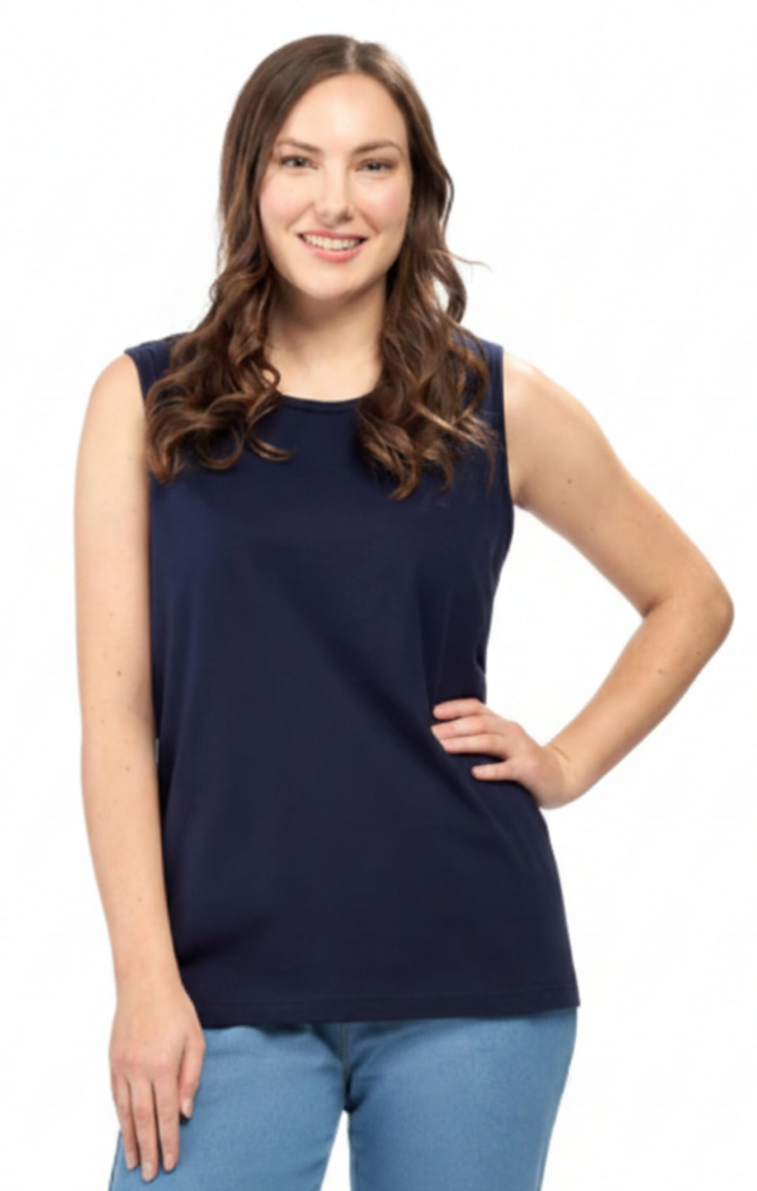 Women's Classic Relaxed Fit Cotton blend Sleeveless Tank Top
