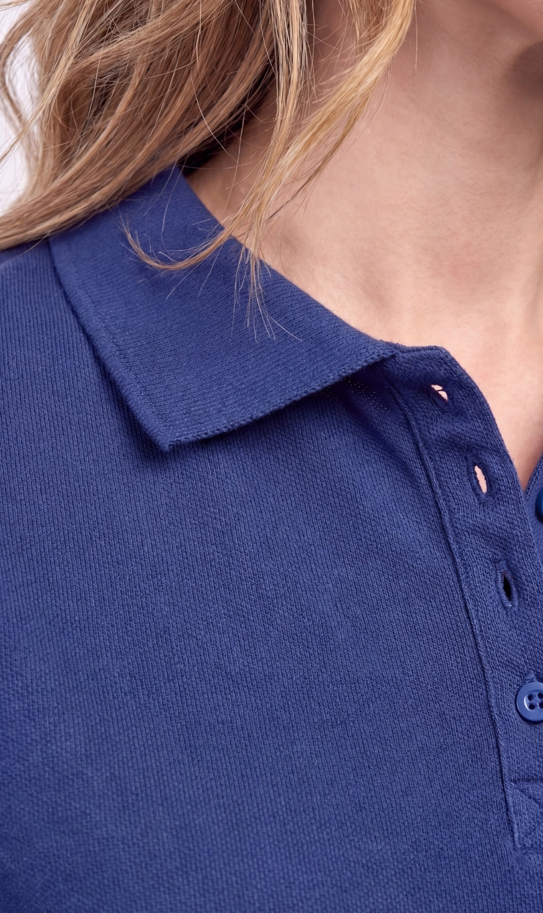 Women's Short Sleeve Pique Knit Polo Shirt in Relaxed Fit Pocketless Jersey