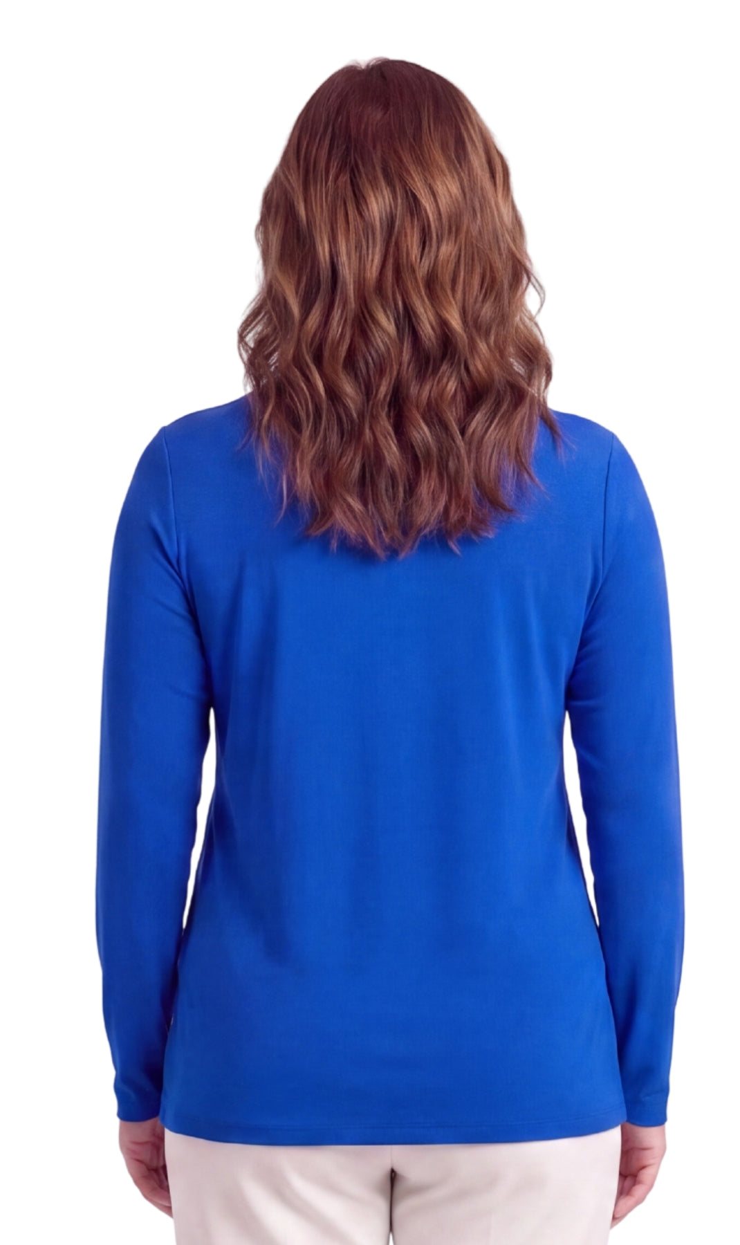 Women's Long Sleeve Cotton Blend Mock Neck Top - An All-Season Essential