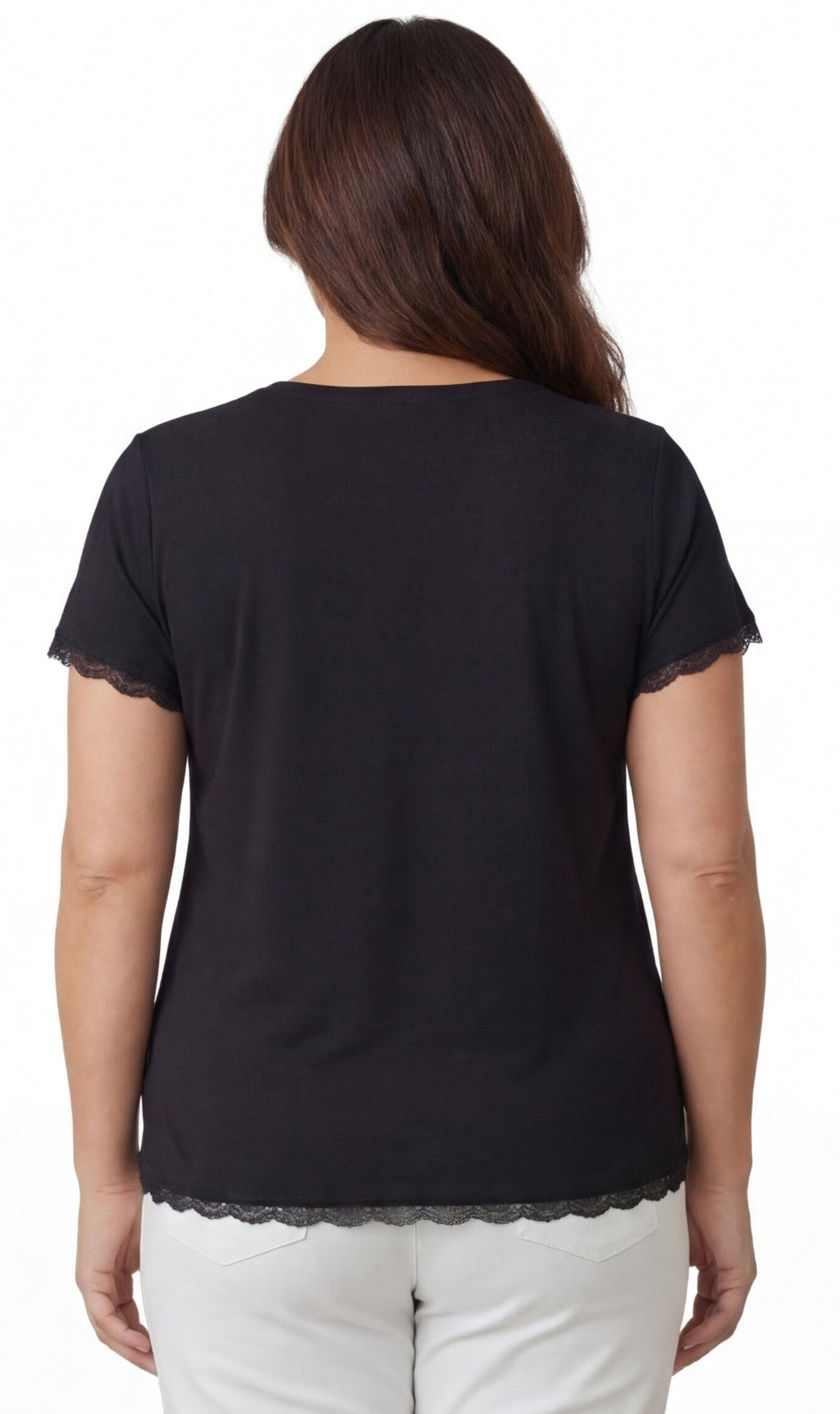 Women's V-neck Short Sleeve Tshirt with A Three Button Placket