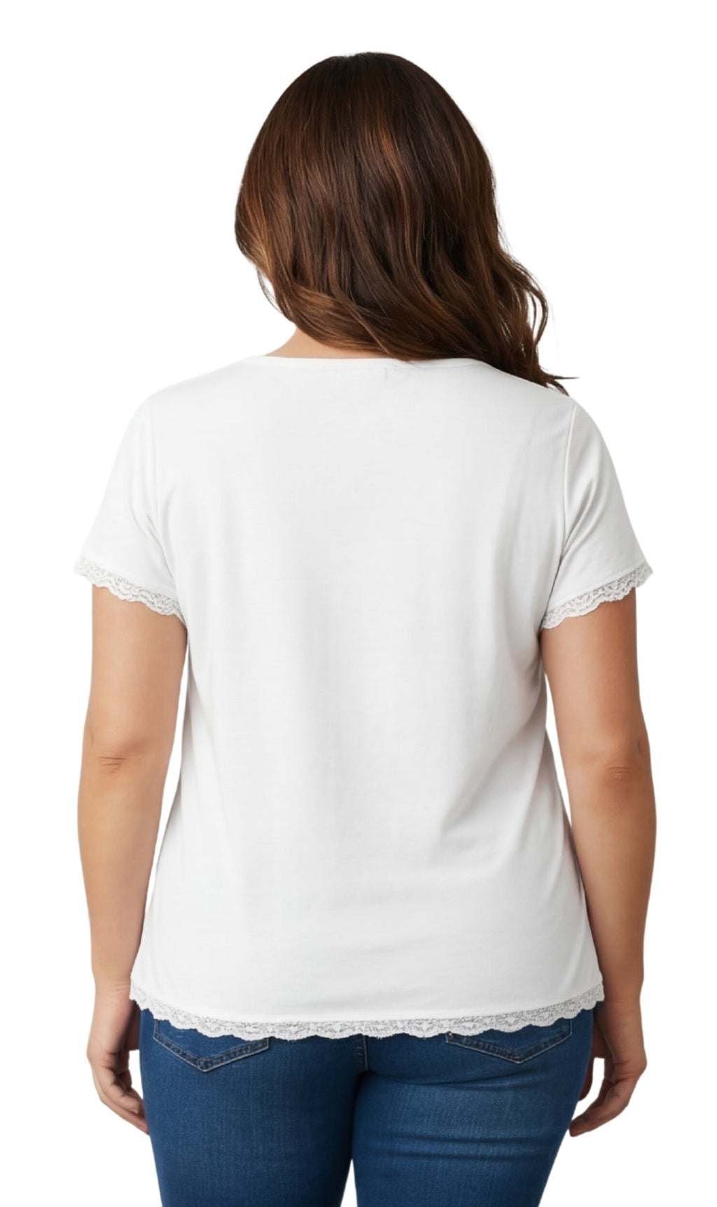 Women's V-neck Short Sleeve Tshirt with A Three Button Placket