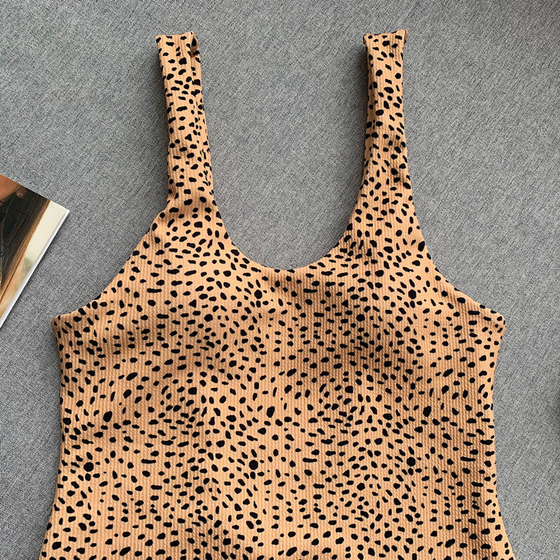 Bow Knotted Polka Dot Leopard Bikini Women High Leg Cut Swimwear Female Ribbed Swimsuit Sexy Brazilian Bathing Suit Swim Lady
