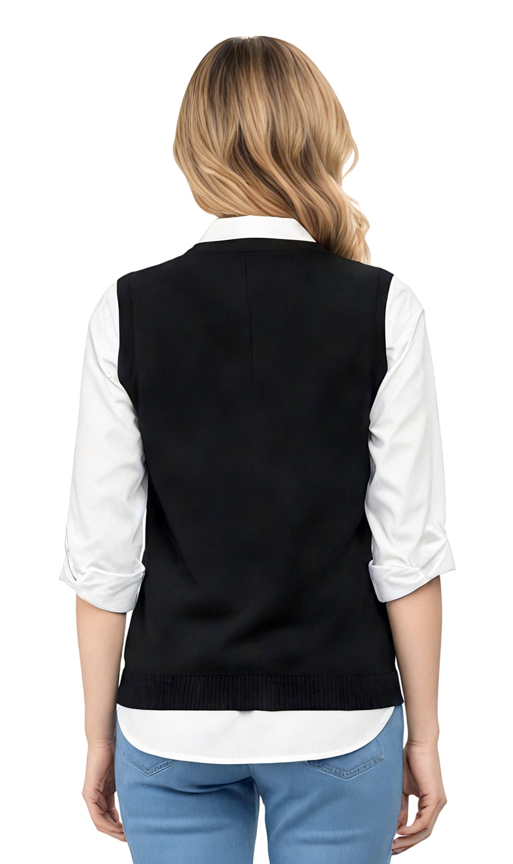 Womens Button Front Cable Knit Cardigan Sweater Vest