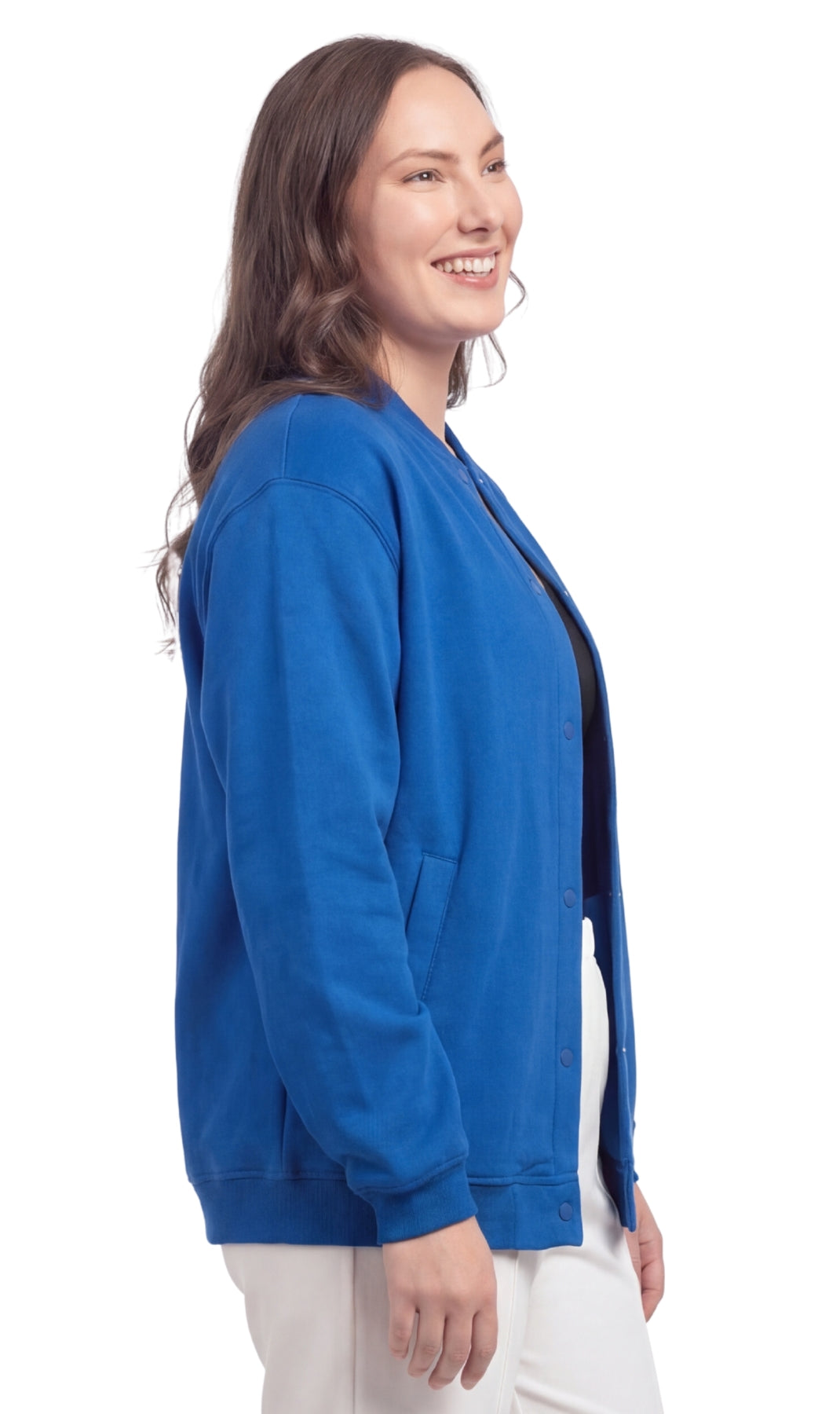 Womens Snap Up Jacket - Soft, Fleecy Lining for Three-Season Comfort