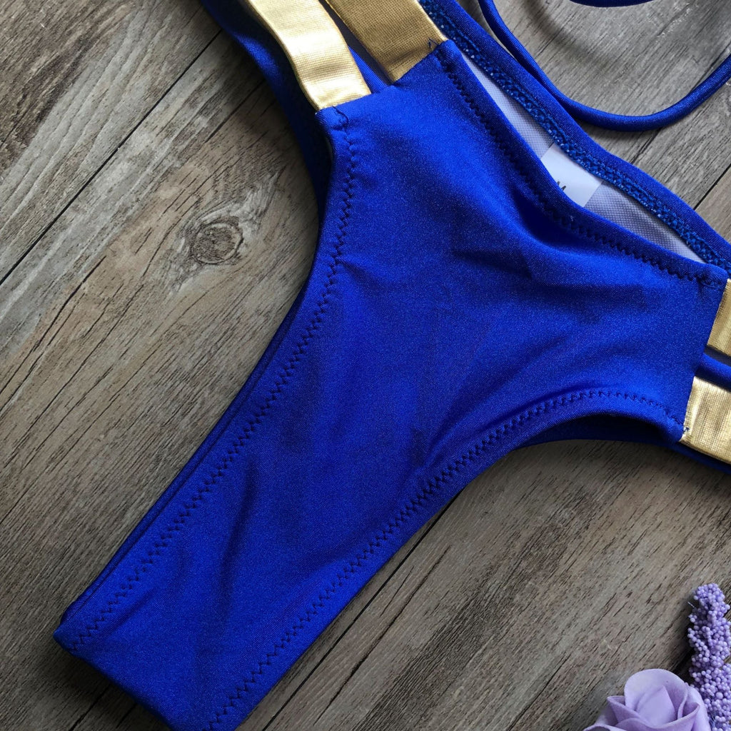 Sexy Halter Push Up Brazilian Bikini 2025 Women Bandage String Swimsuit Female Swimwear Two Pieces Bikini Set Bathing Suit Swim