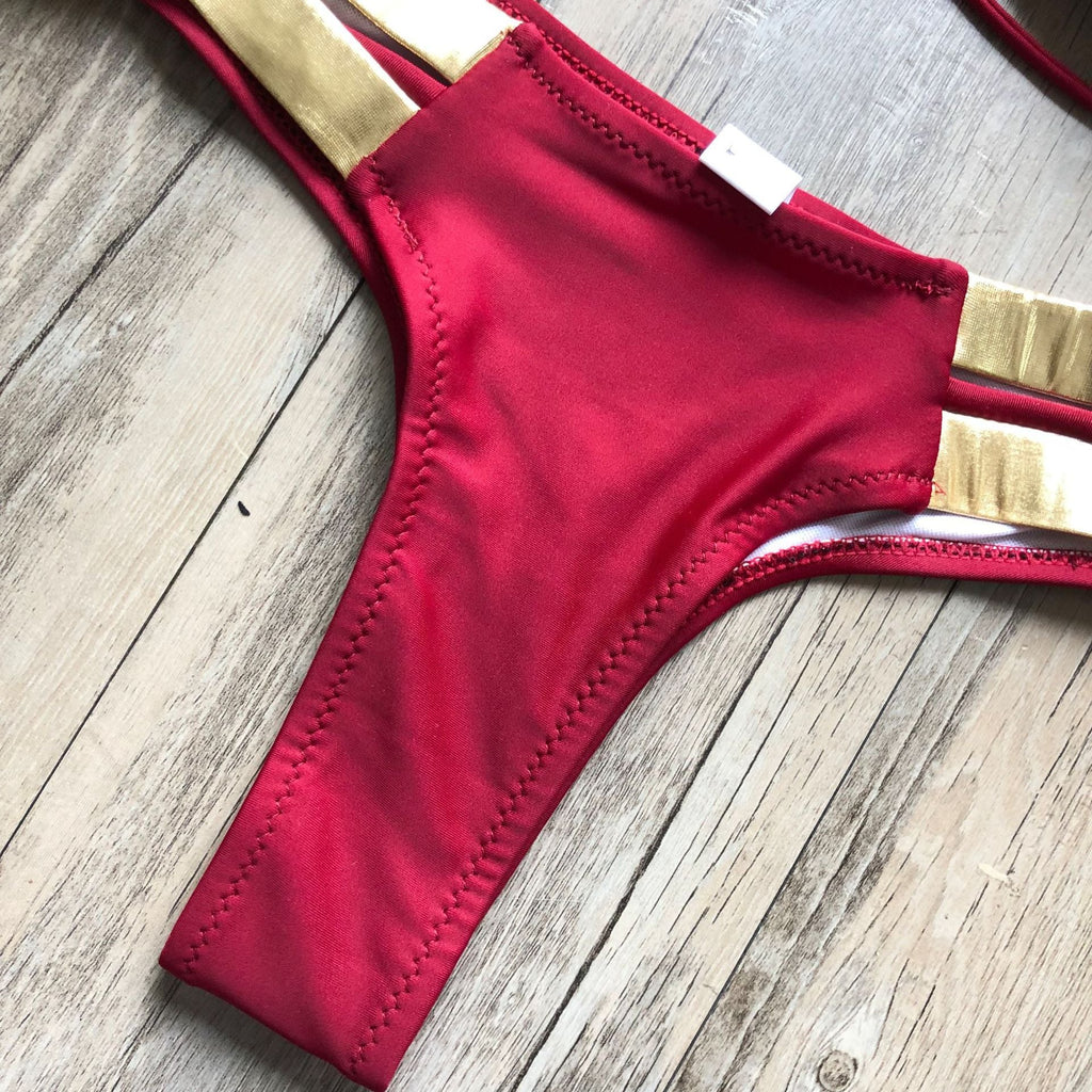 Sexy Halter Push Up Brazilian Bikini 2025 Women Bandage String Swimsuit Female Swimwear Two Pieces Bikini Set Bathing Suit Swim