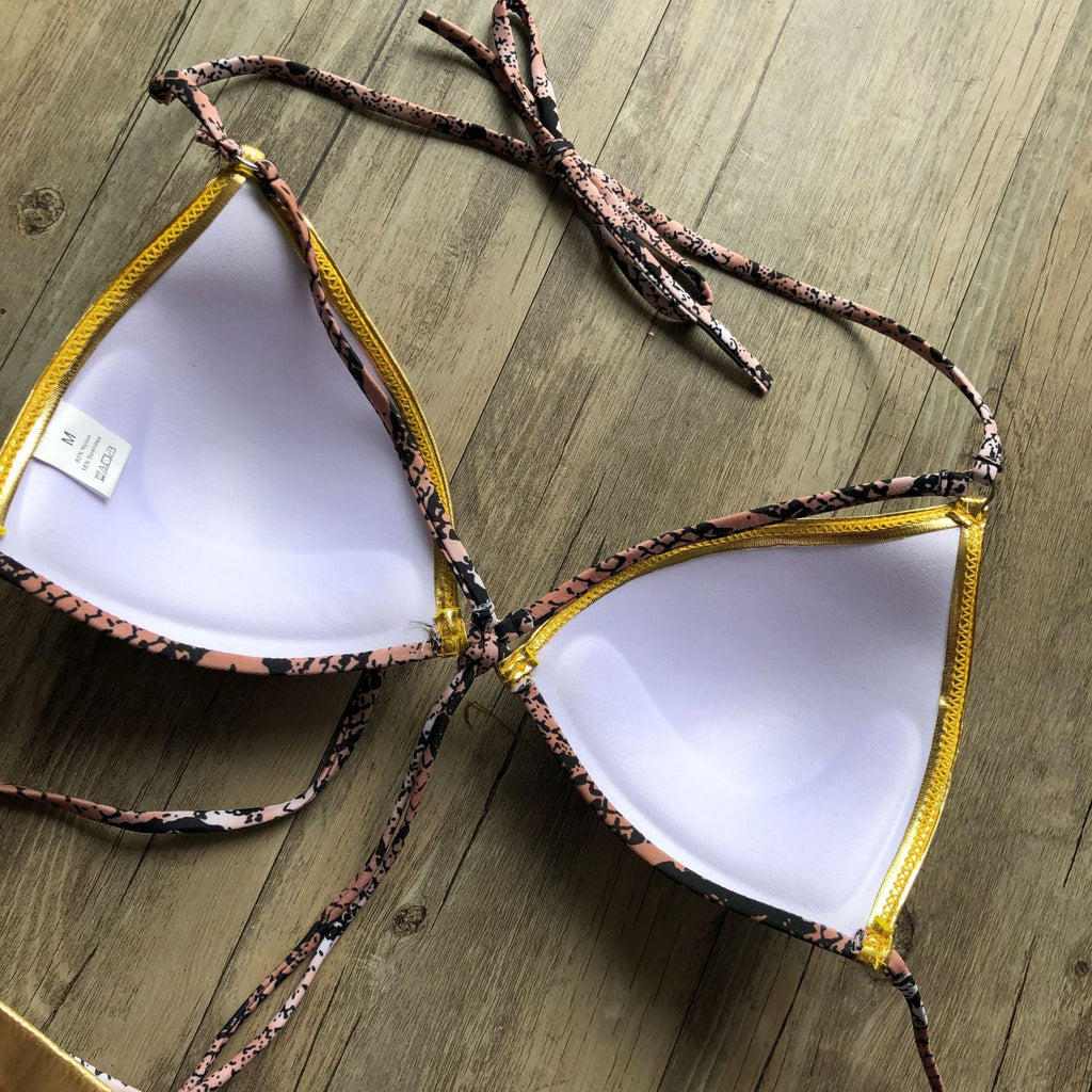 Sexy Halter Push Up Brazilian Bikini 2025 Women Bandage String Swimsuit Female Swimwear Two Pieces Bikini Set Bathing Suit Swim