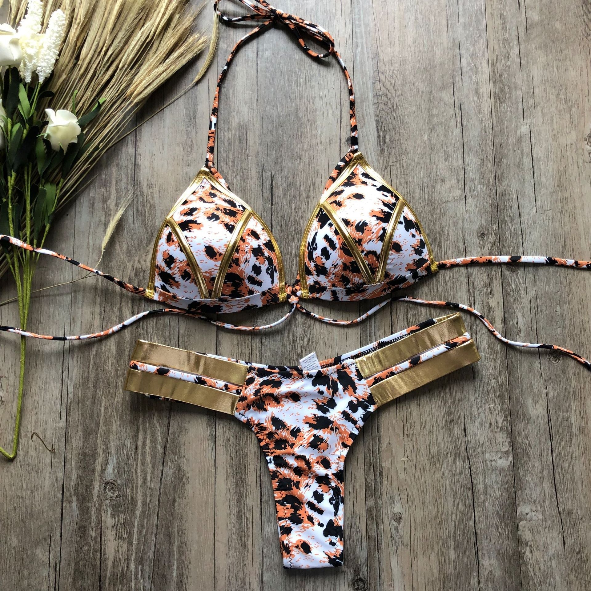 Sexy Halter Push Up Brazilian Bikini 2025 Women Bandage String Swimsuit Female Swimwear Two Pieces Bikini Set Bathing Suit Swim