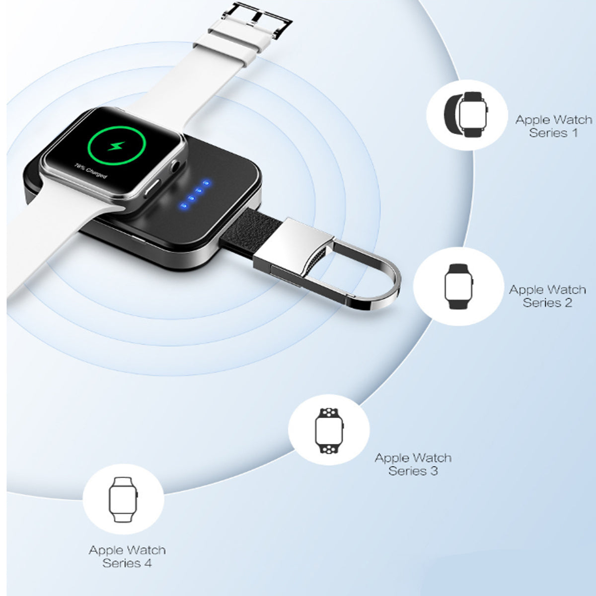 Apple Watch Wireless Charger Power Bank On Key Chain