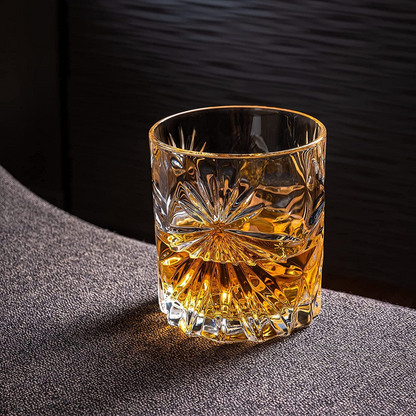 Whiskey Stones & Crystal Glass Gift Set - Soleil Tumbler (11.7oz)