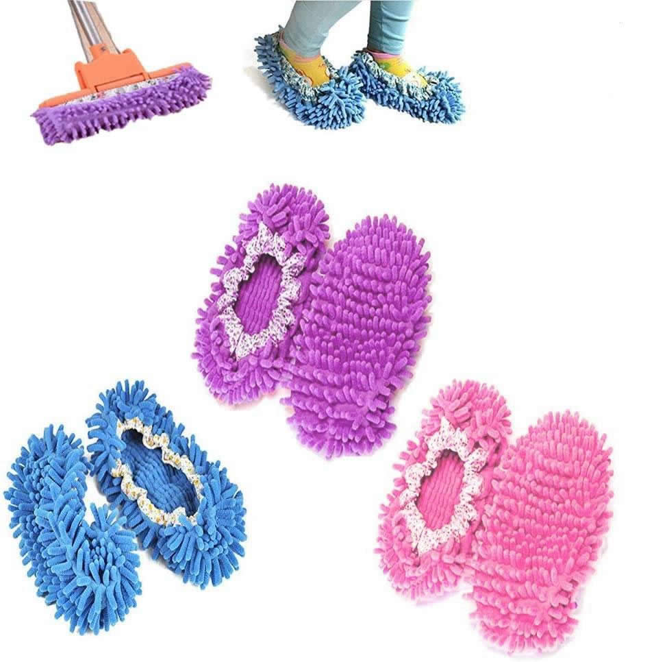 Lazy Maid Quick Mop Slip-On Slippers 3 pairs