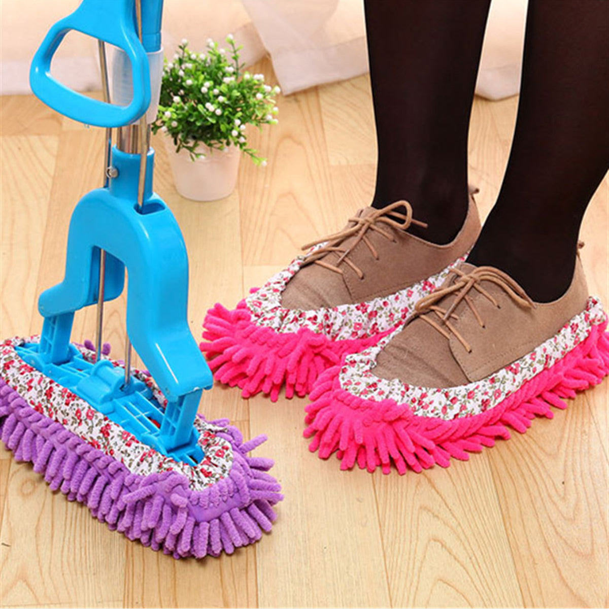 Lazy Maid Quick Mop Slip-On Slippers 3 pairs