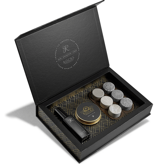 Whiskey Stones & Beard Care Grooming Kit Gift Set -  Sandalwood Scent