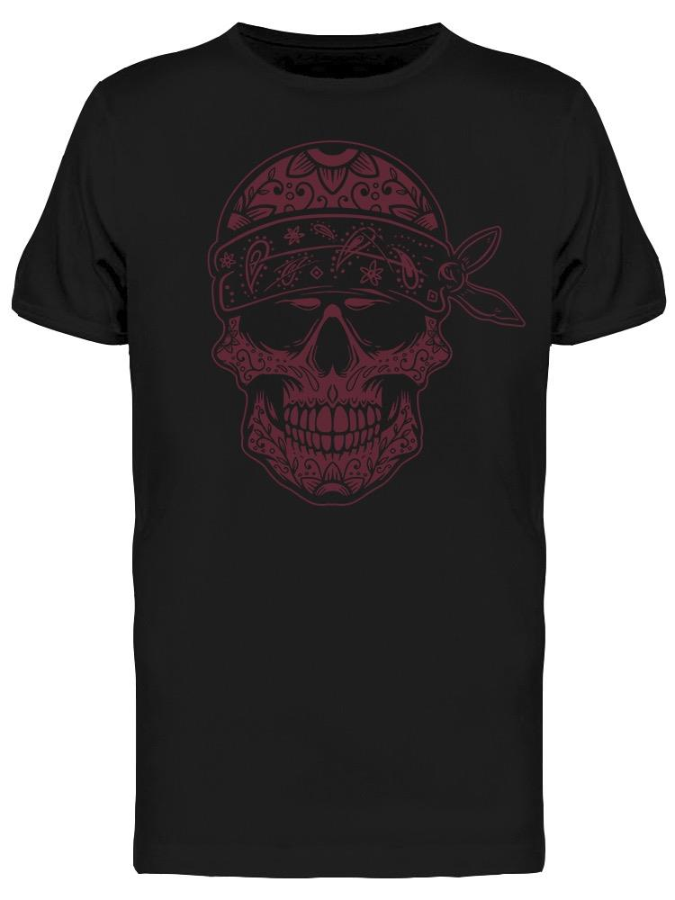 A Crimson Skull With A Bandana Tee Men's -Image by Shutterstock