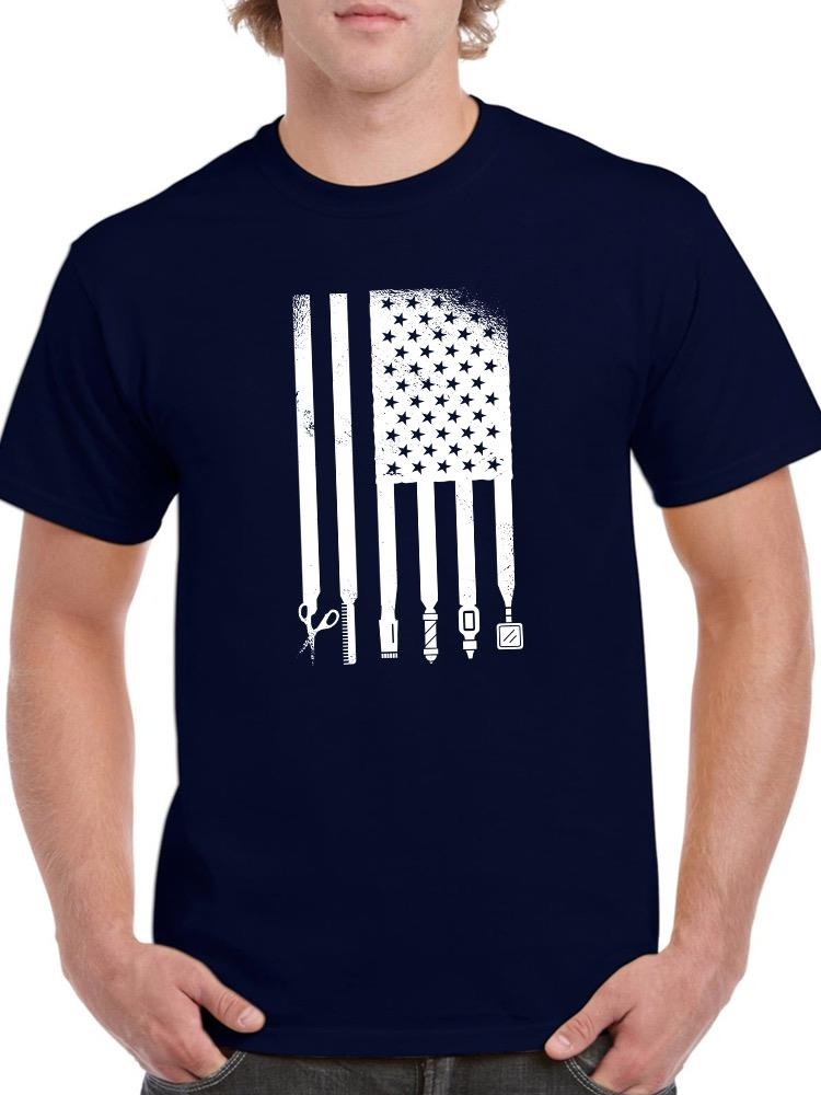 Barber Items Flag T-shirt -SmartPrintsInk Designs