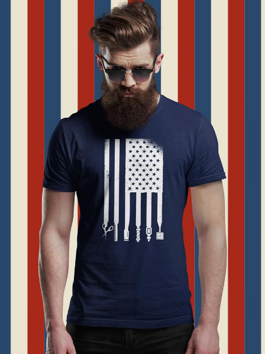 Barber Items Flag T-shirt -SmartPrintsInk Designs