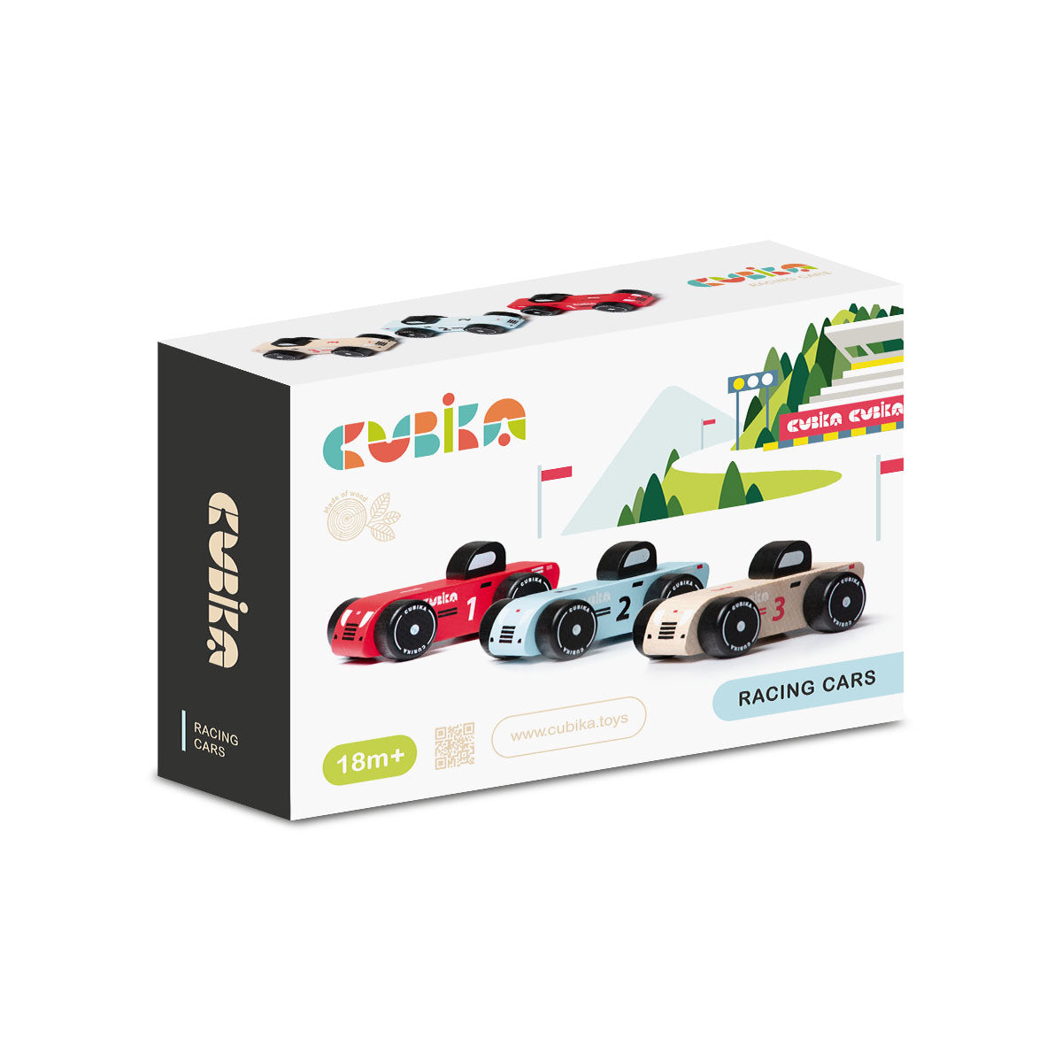 Wise Elk/Cubika Wooden Toy - Vehicle Set Racing Cars