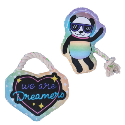 We Are Dreamers Plush Dog Toy Combo (Heart & Space Panda)