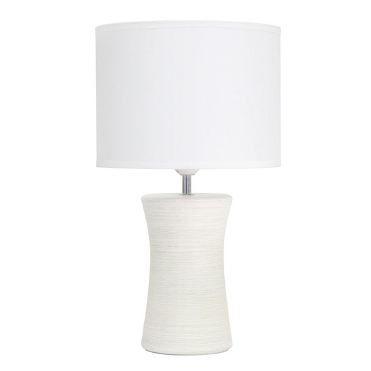 Ceramic Hourglass Table Lamp, Off White