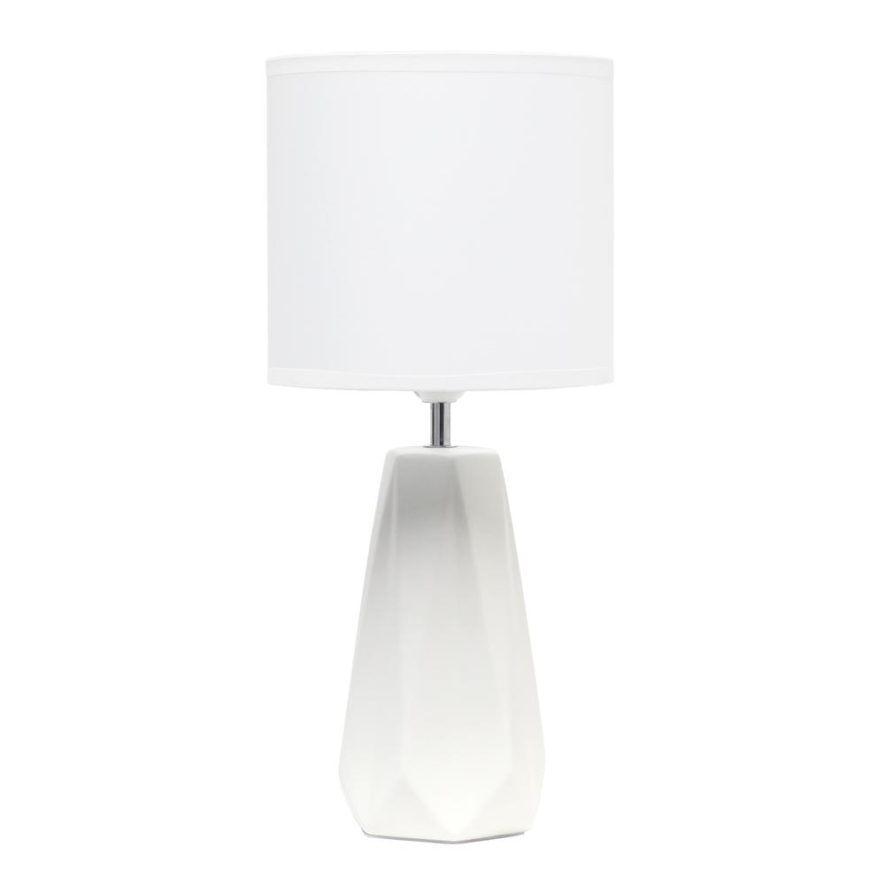 Ceramic Prism Table Lamp, Off White