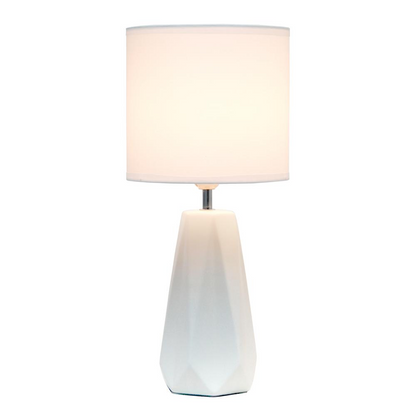 Ceramic Prism Table Lamp, Off White