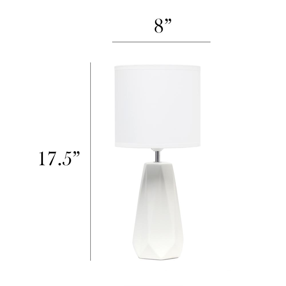 Ceramic Prism Table Lamp, Off White